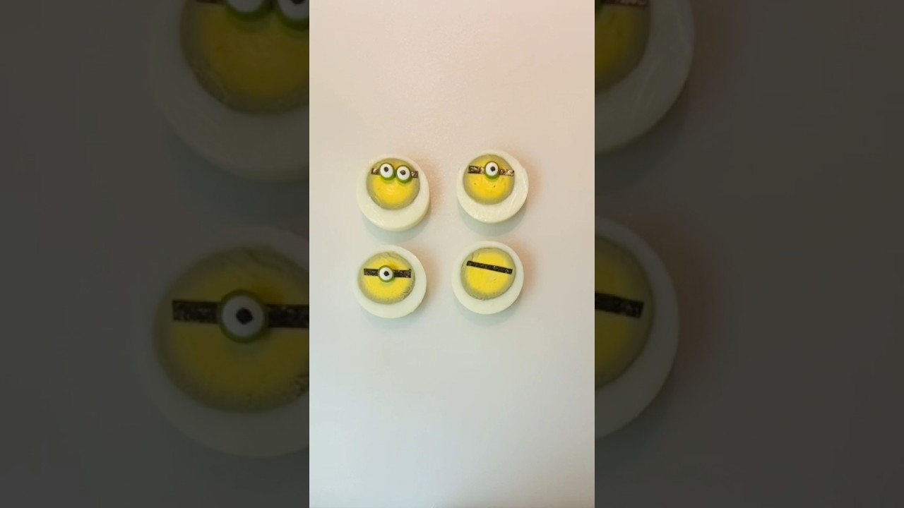 Super easy way to make boiled eggs Minions / Easy food Art #shorts #craft #art #minions #eggs