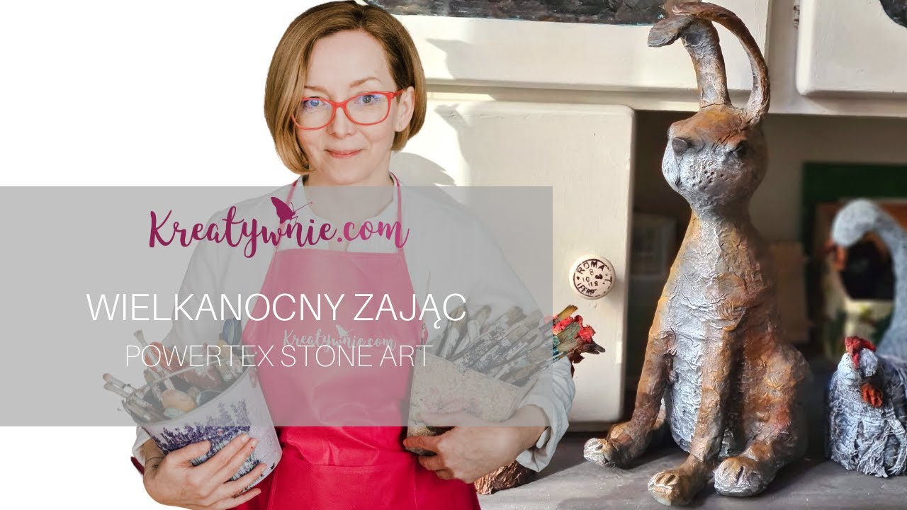 Wielkanocny zając - powertex stone art | Dorota Freitag