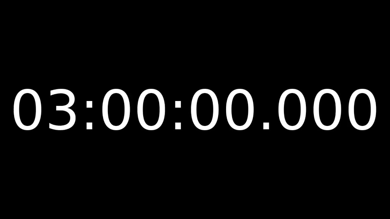 3 Hour Countdown Timer with Milliseconds