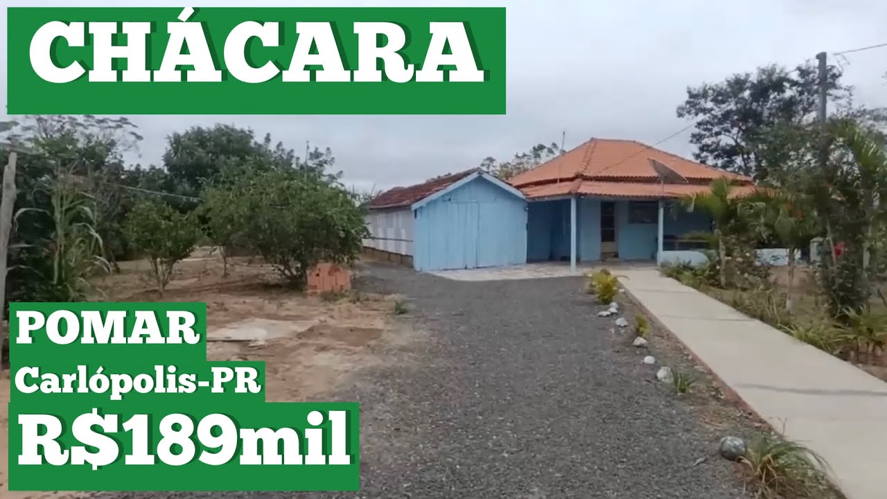 CHÁCARA 2 CASAS POMAR COMPLETO EM CARLÓPOLIS-PR R$189mil