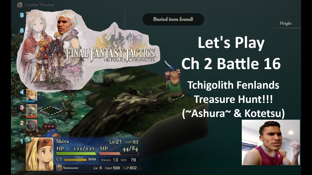 Final Fantasy Tactics: Ch 2 Battle 16 - Tchigolith Fenlands Treasure Hunt - Tactician / Hard Mode