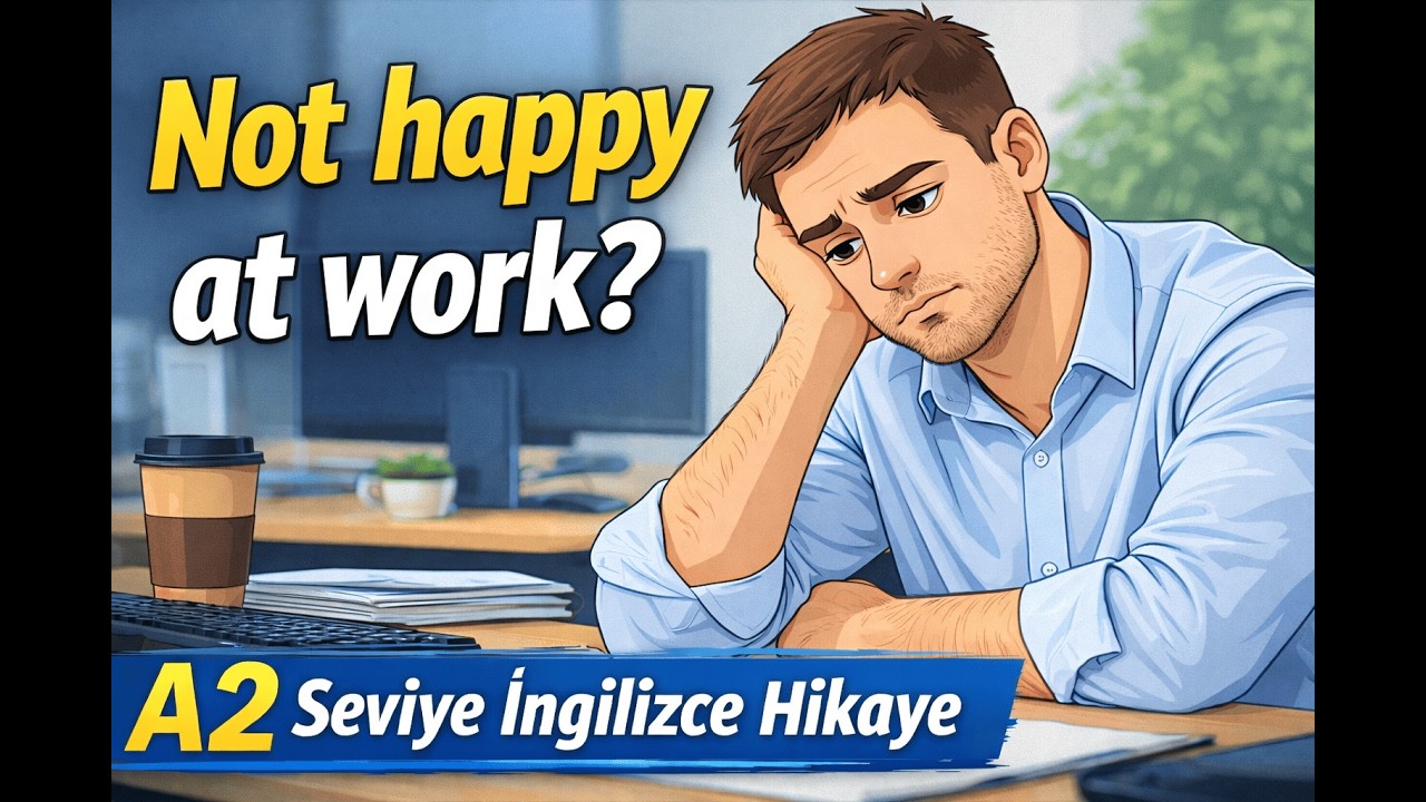 Kerem is Not Happy At Work | A2 Seviye İngilizce Hikaye | 40 Yeni Kelime