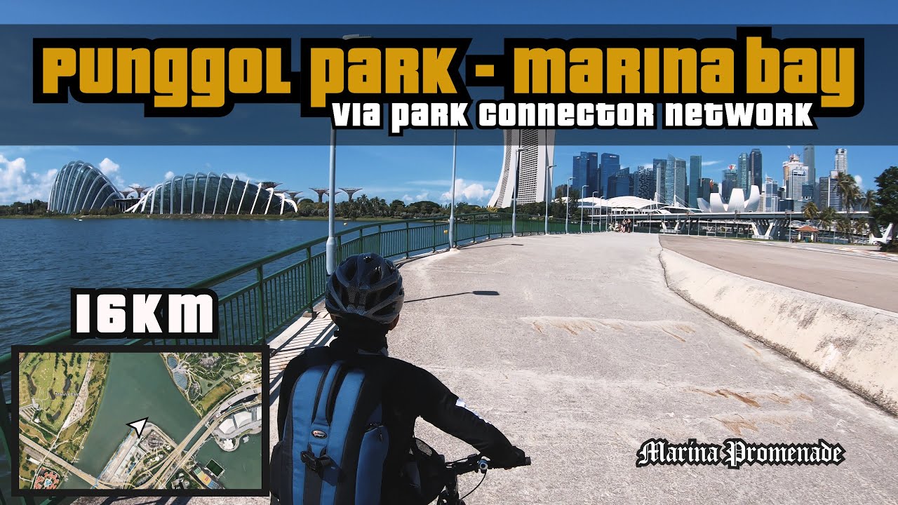 16KM Punggol Park to Marina Bay via PCN (Park Connector Network) | Cycling Singapore