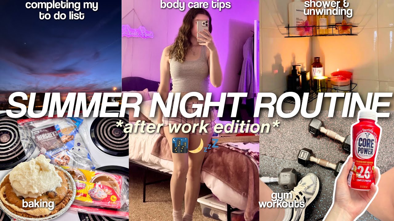 vlog: my AFTER-WORK NIGHT ROUTINE 🌃😴🌙 | work, productive & healthy habits, baking, etc!