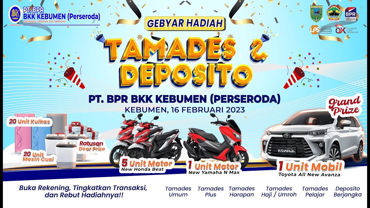 RATIH TV LIVE GEBYAR HADIAH TAMADES & DEPOSITO PT. BPR BKK KEBUMEN (PERSERODA)