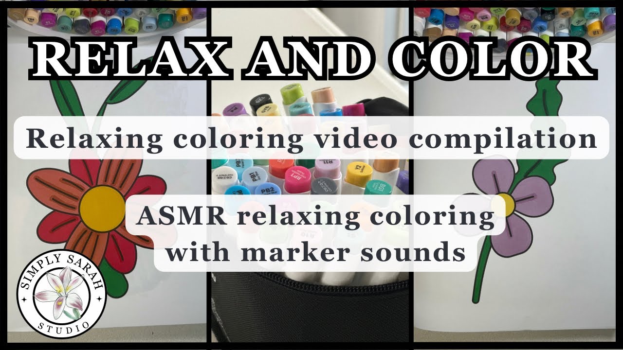 Relax and color! ASMR marker sounds | ASMR coloring compilation | Satisfying coloring videos 🎨☺️