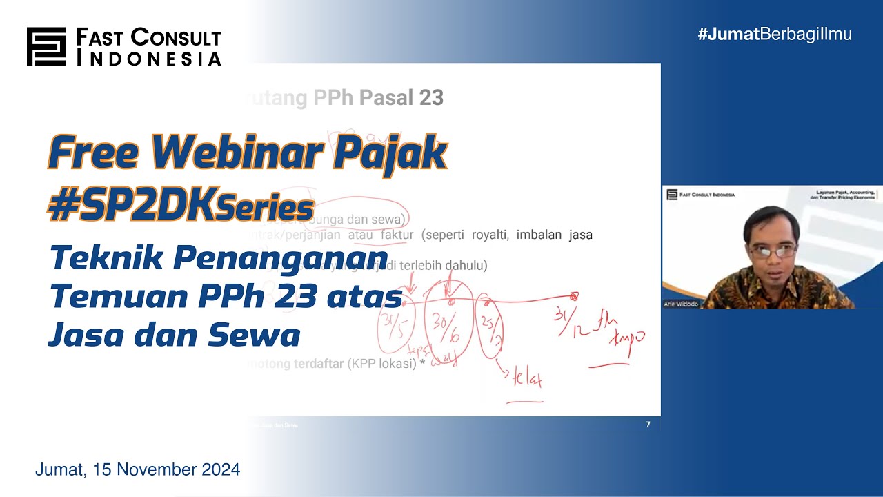 Free Webinar SP2DK Series #17 : Teknik Penanganan Temuan PPh 23 atas Jasa dan Sewa