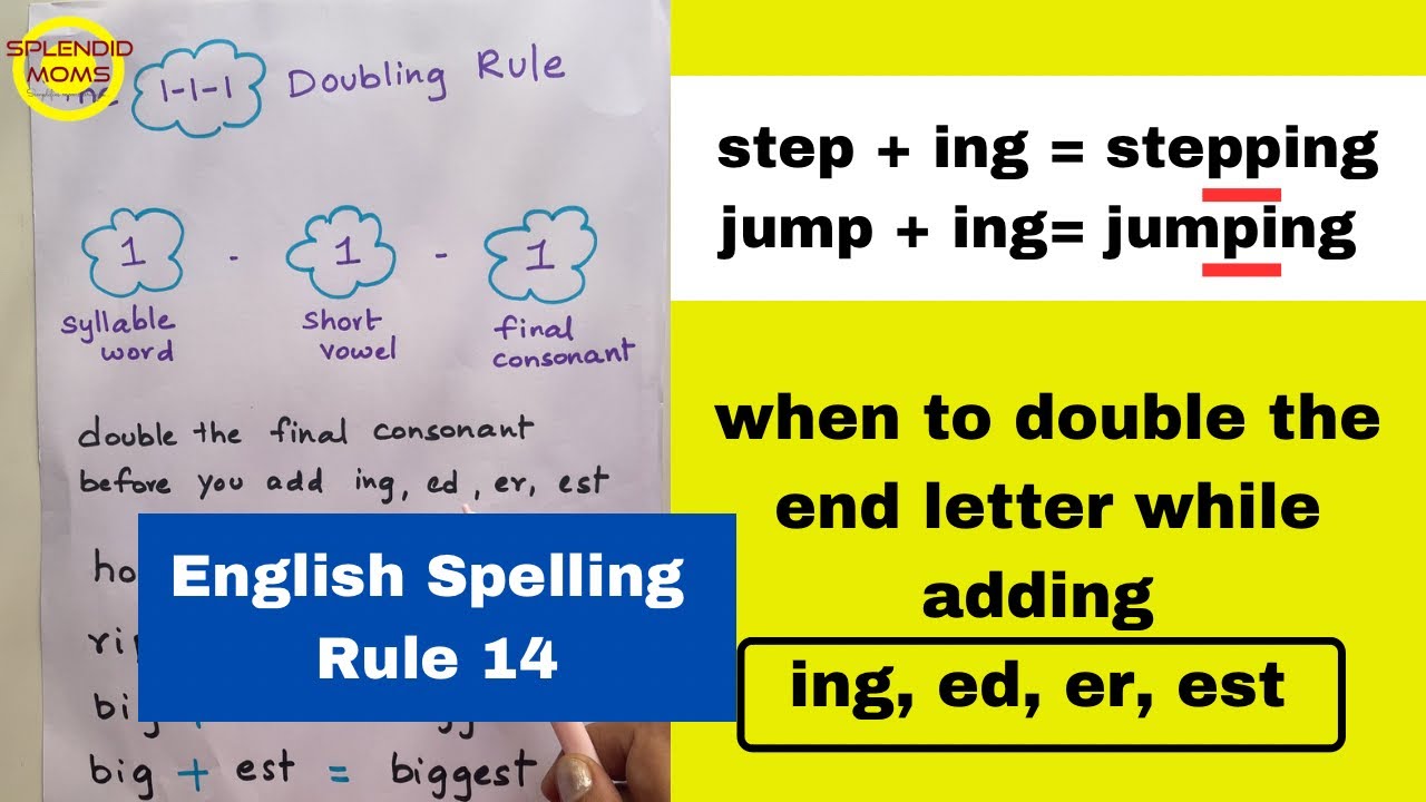 English spelling rule 14 || The rule of doubling the consonant 1 1 1 rule