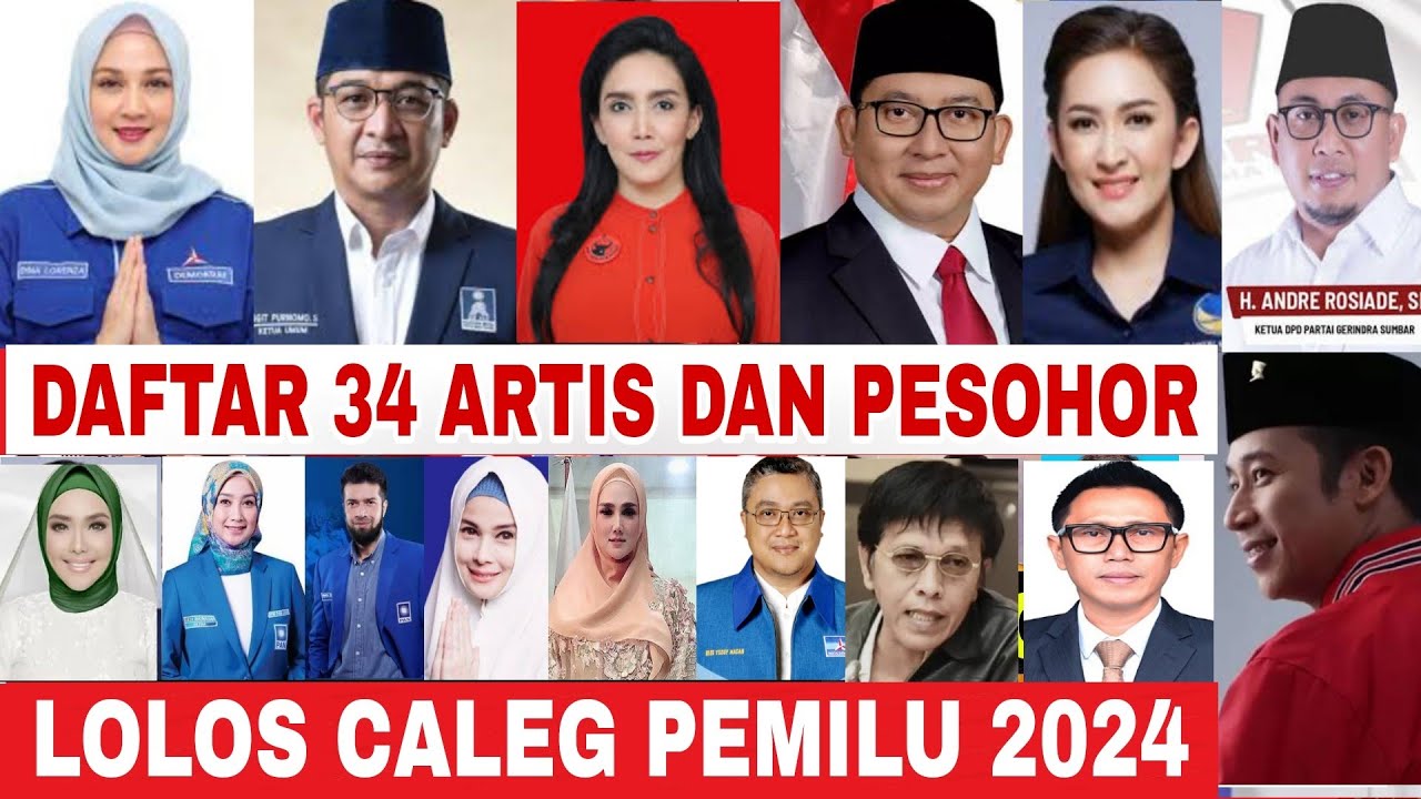 Nasib Beruntung‼️Inilah Daftar 34 Caleg Artis dan Pesohor yang Lolos Jadi Anggota DPR RI