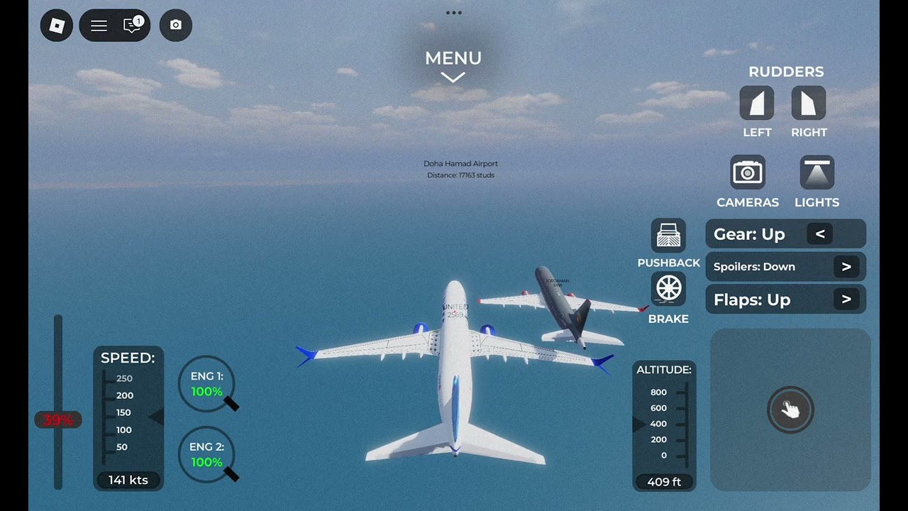 United 737 - 800 racing to Doha hamad against embraare175 royal Jordanian in fm