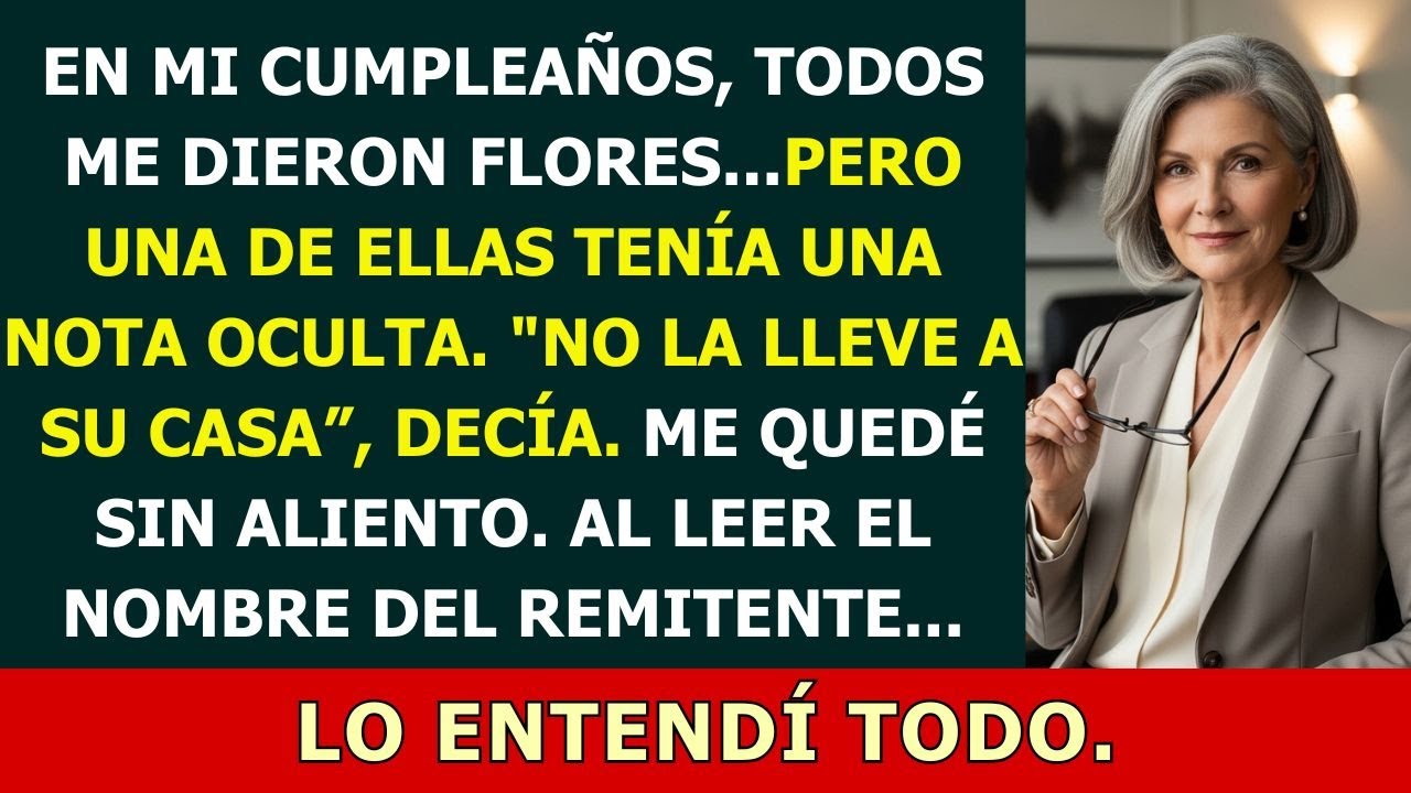 Entre risas y regalos, vi una nota entre las flores: ‘No la lleve a su casa’. Entonces, todo cambió.