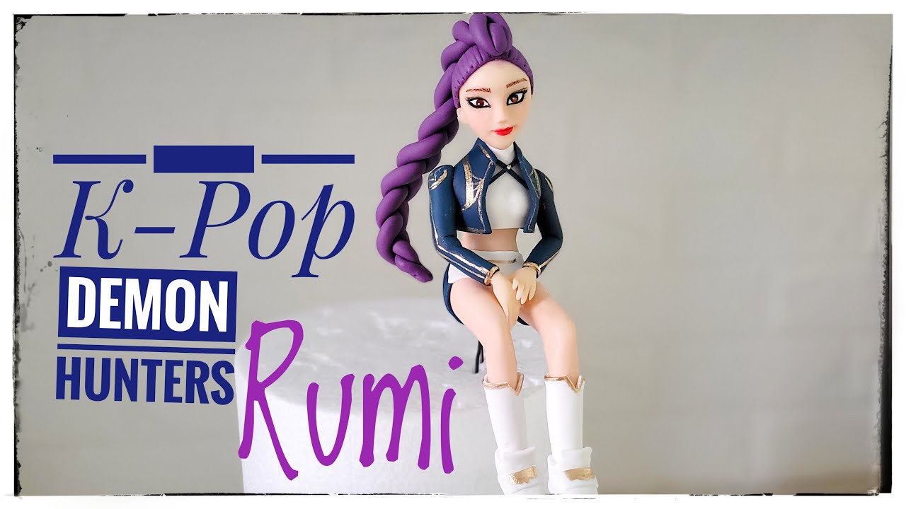 how to make rumi from kpop demon hunters/figure tutorial/ kpop demon hunters rumi cake topper