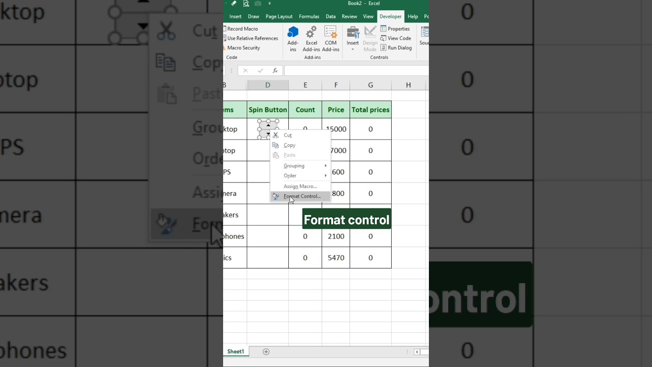 Spin feature in excel😍🔥 #excel Spin button ✅ #excel #exceltips #exceltutorial #exceltricks #msexcel