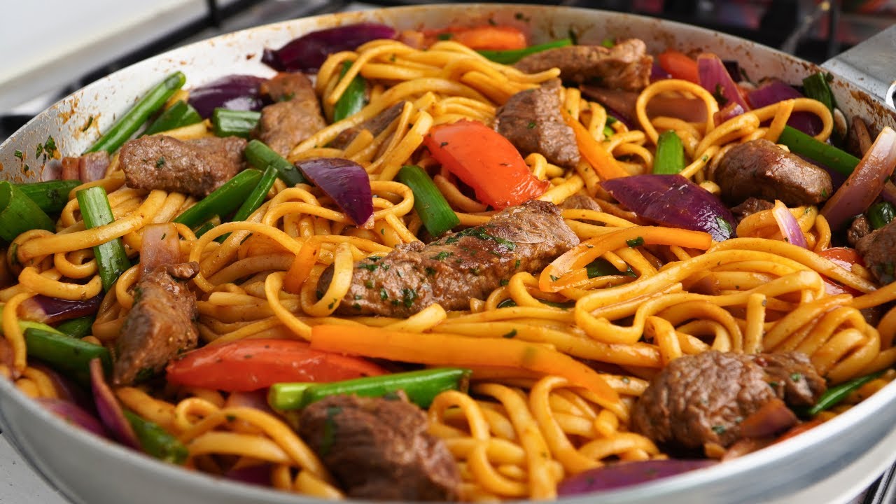 🇵🇪 Tallarin Saltado de Carne Peruano Estilo Criollo