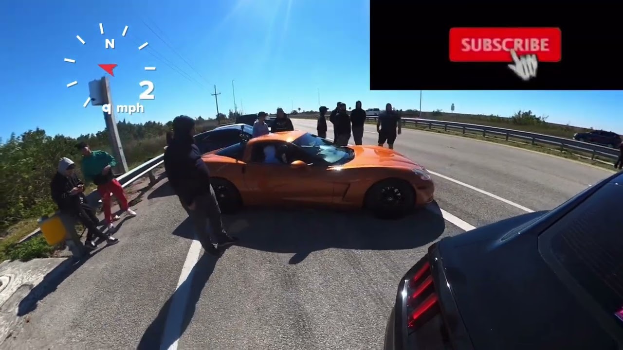 A&A Procharged C6 LS3 Vette battles a Twin Turbo Mustang 5.0!
