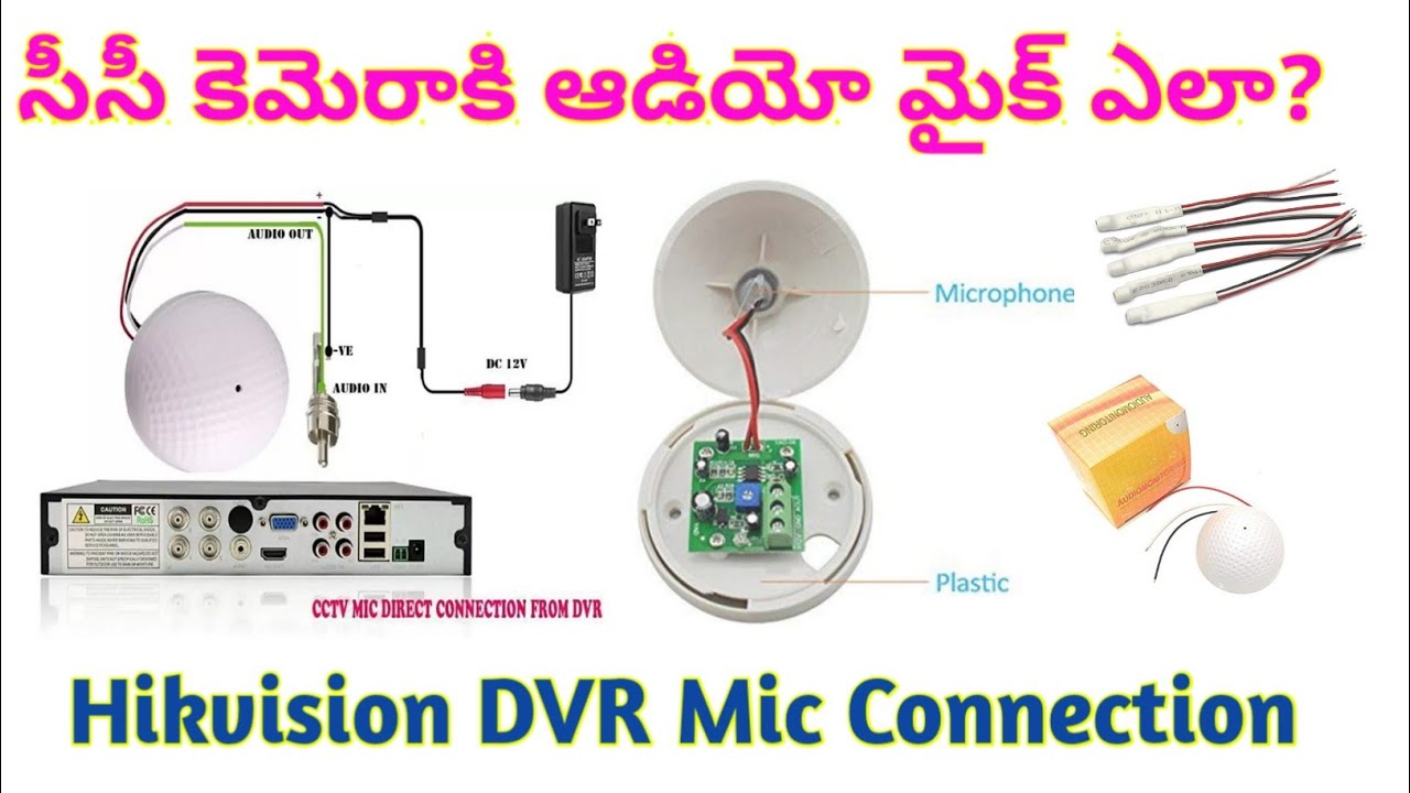 Hikvision dvr mic connection|dvr mic installation|how to cctv mic connection connect a microphone
