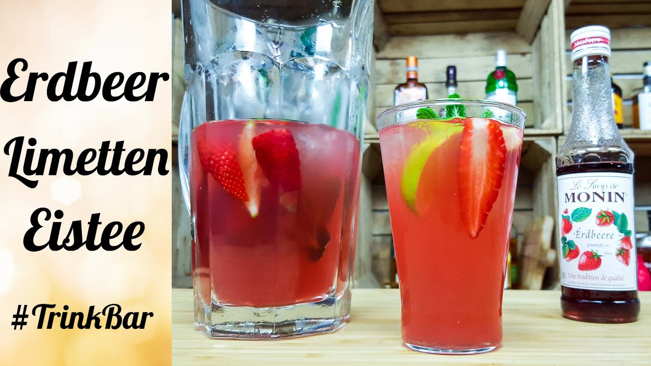 Erdbeer Limetten Eistee - alkoholfreier Cocktail - Rezept - TrinkBar