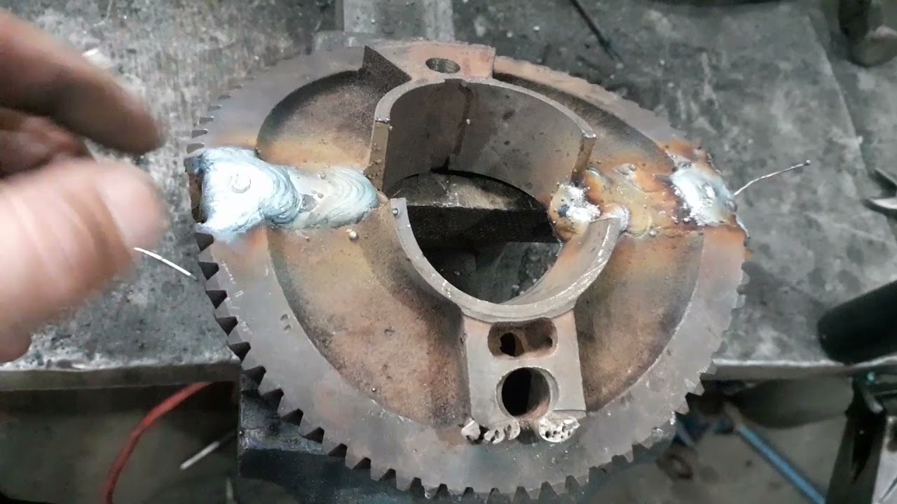 Soldando ferro fundido máquina de solda mig ficou excelente
