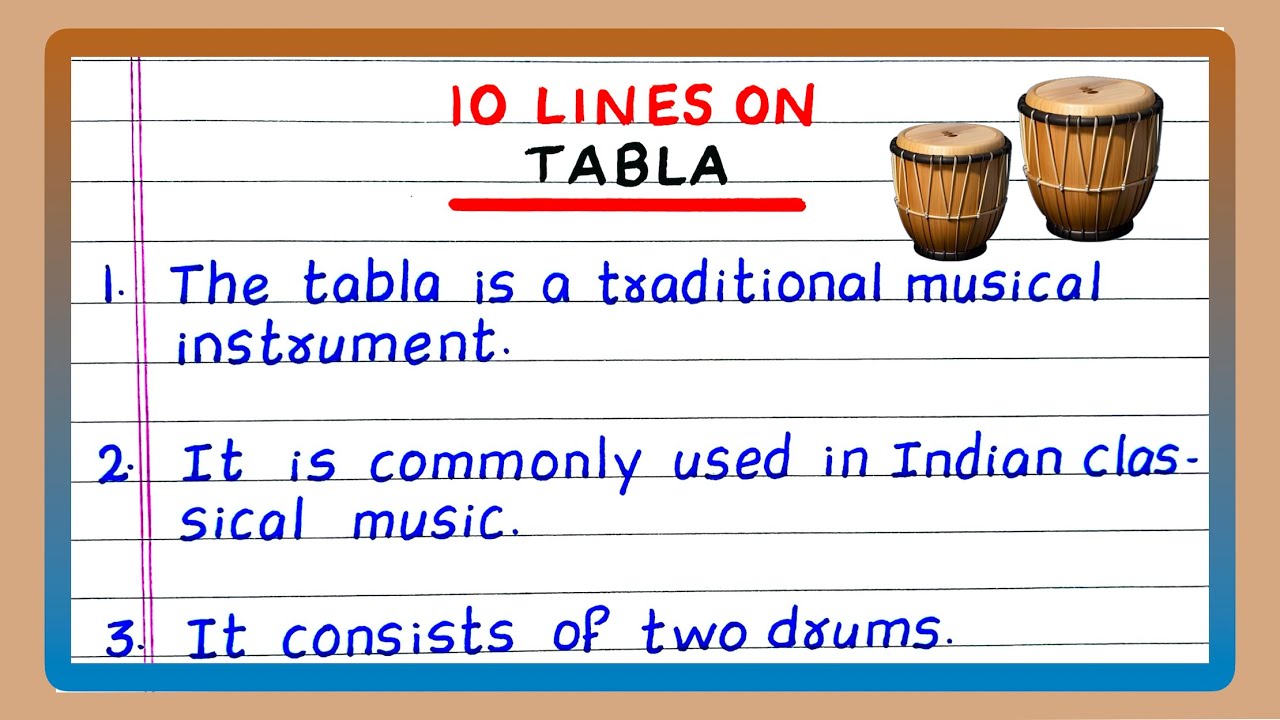 Few Lines on Tabla | 10 Lines on Tabla | Essay on Tabla
