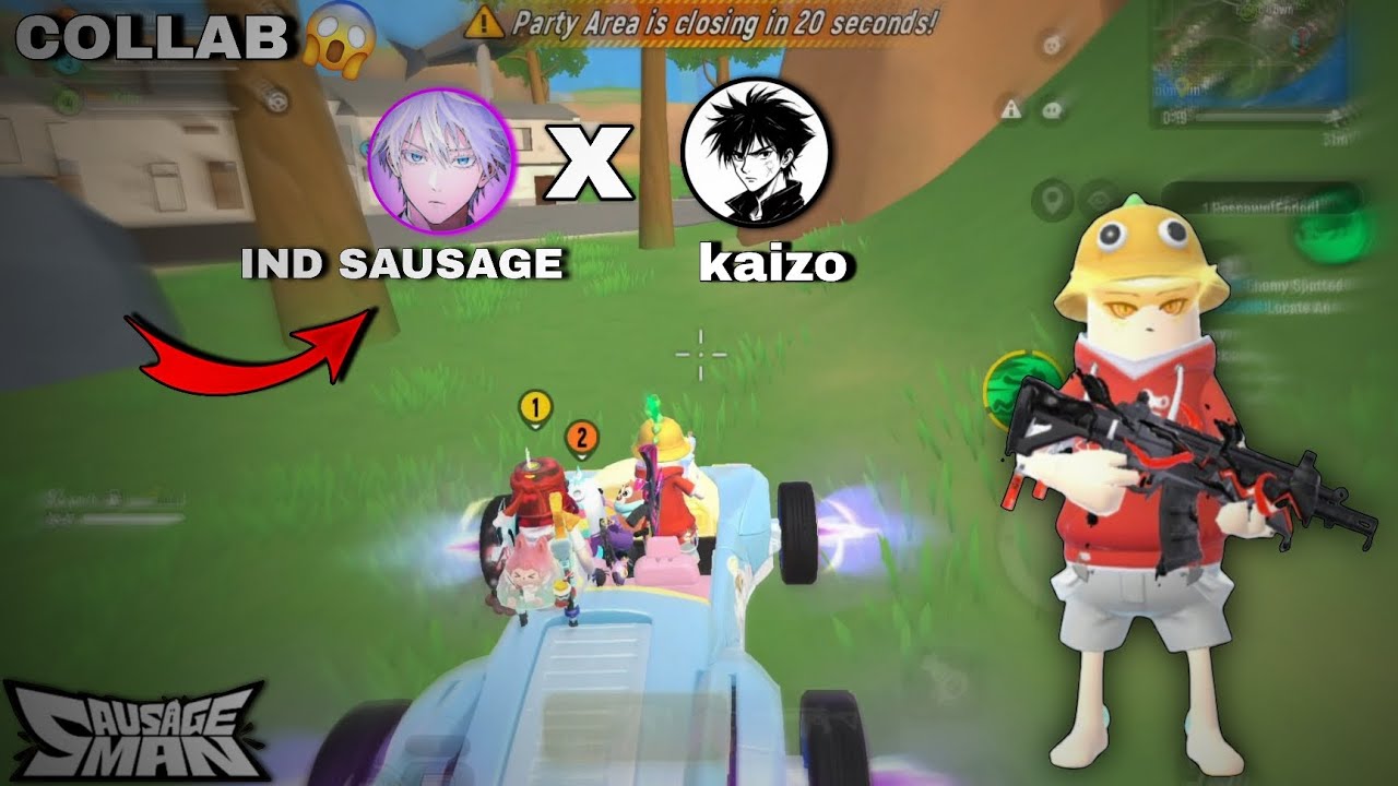 Collab With IND Sausage 🔥 Legendary Rank Game Play | Top Global no Recoil | Kaizo Sausage man 