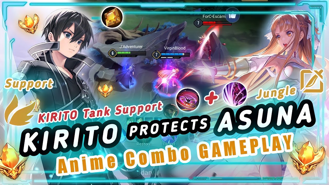 AOV Kirito and Asuna Gameplay | Kirito Protects Asuna | Allain X Butterfly AoV