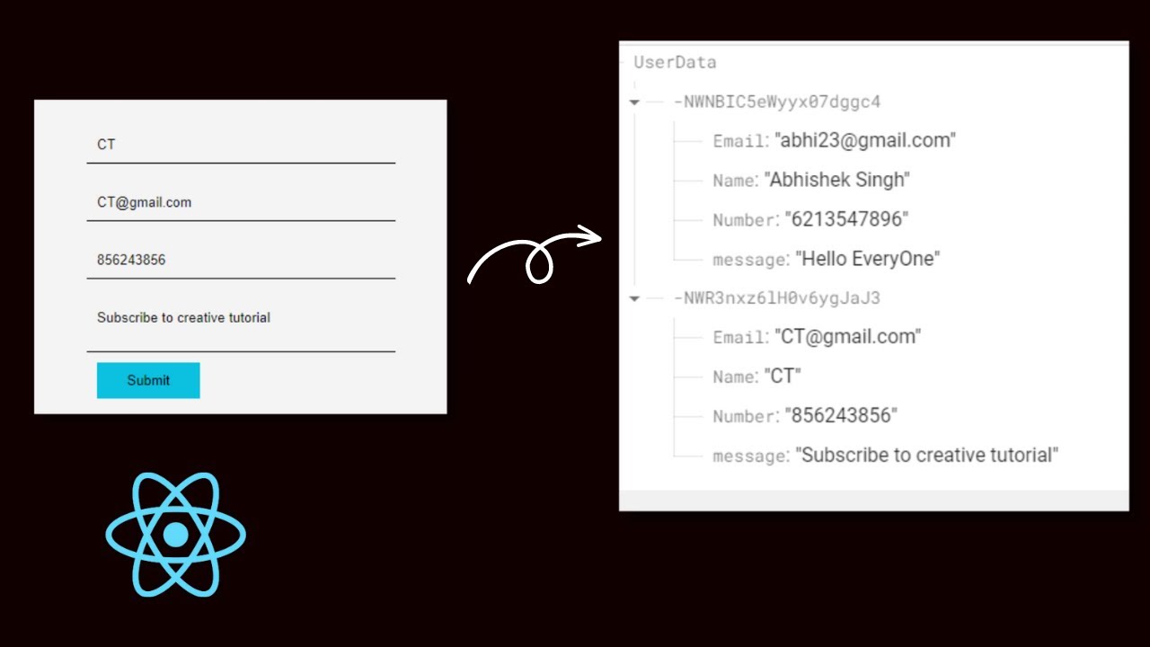 How to store data to firebase database  using react JS | save form data to firebase using react JS