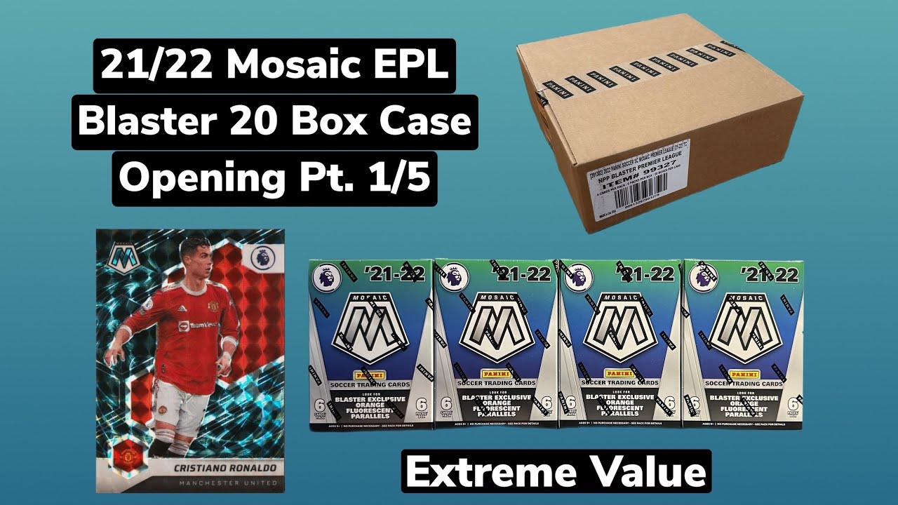 2021/22 Panini Mosaic EPL Soccer Blaster 20 Box Case Opening Part 1/5 - Numbered Auto Chase Begins