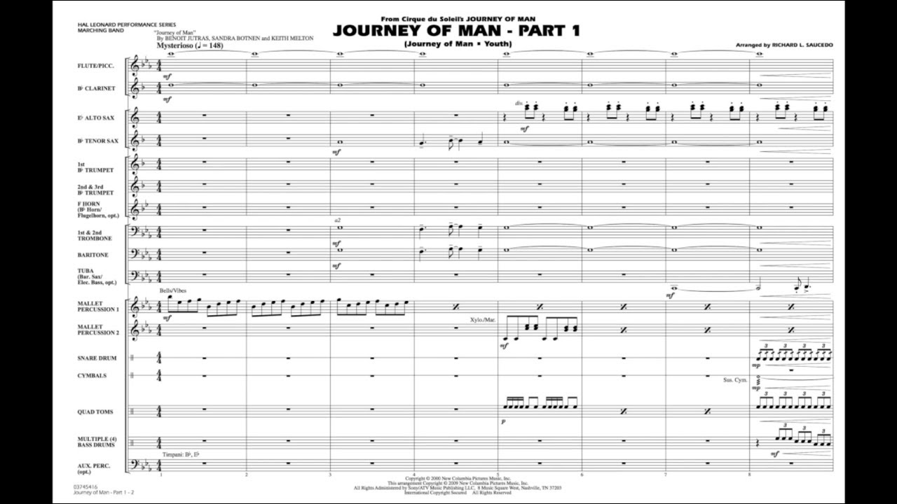Journey of Man - Part 1 arranged by Richard L. Saucedo