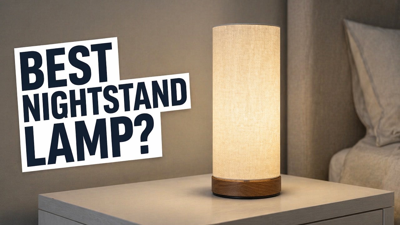 Sealle Wood Bedside Nightstand Minimalist Round Table Lamp with Linen Shade Review