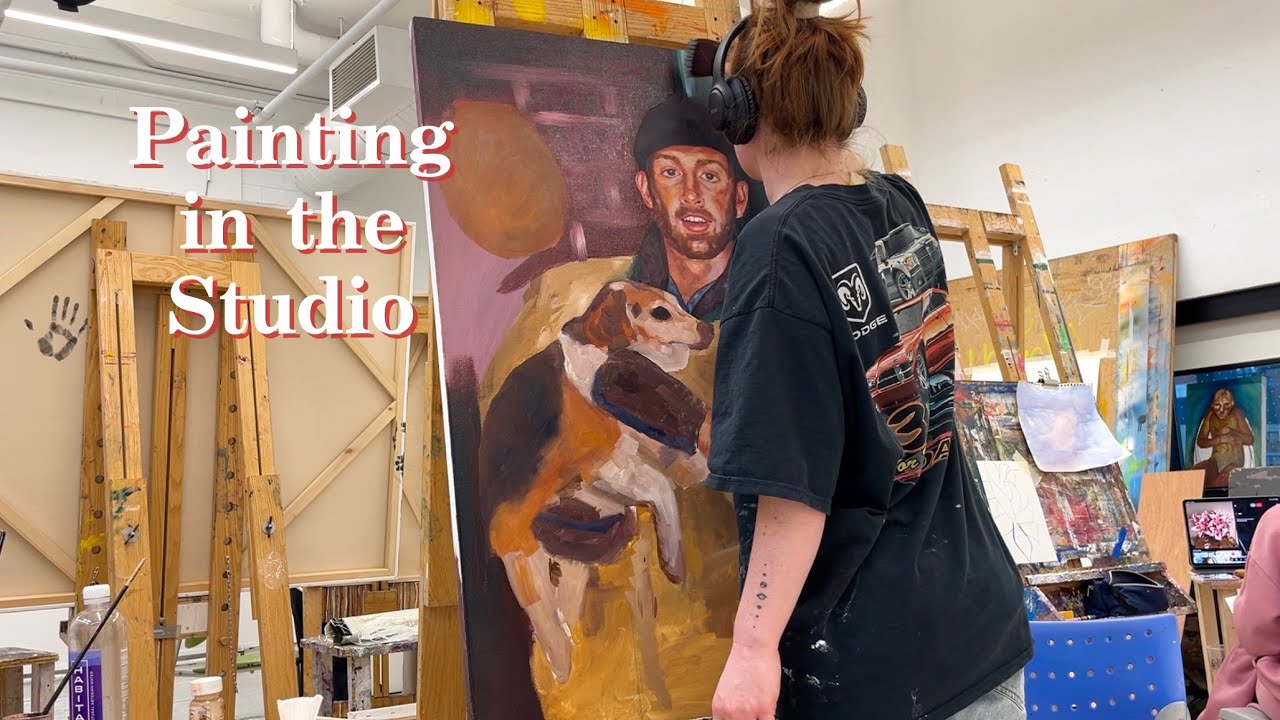 Quiet, No talking, Just painting in the studio 🎨 ASMR ‘ish