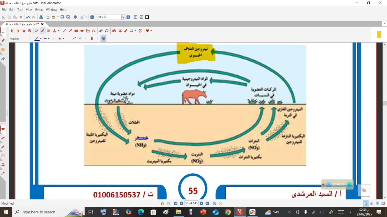 دورة النيتروجين فى الطبيعة أولى علوم متكاملة