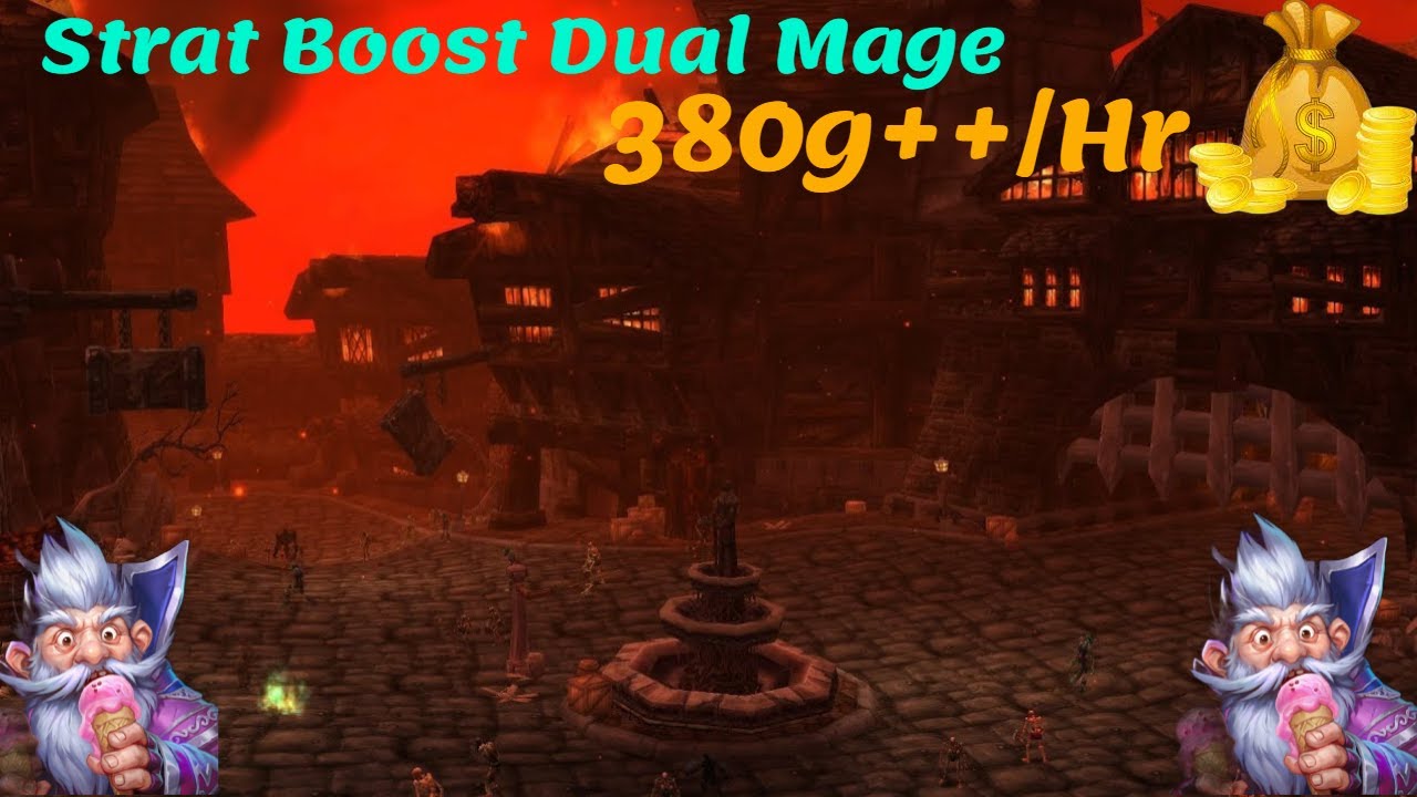 Wow classic Anniv Strat Boost 200mobs Without frost/shadow Ressist gear 13-15min/run
