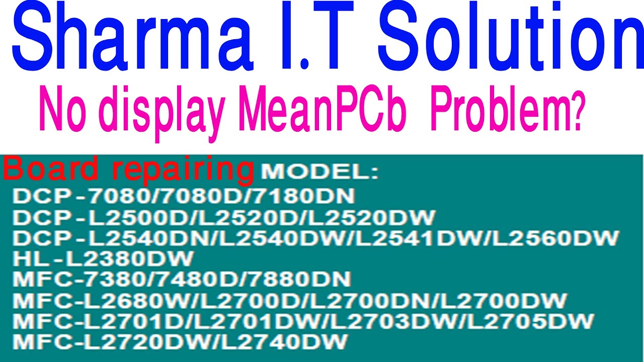 No display? PCB problem? try this! # DCP-L2540DW  No display