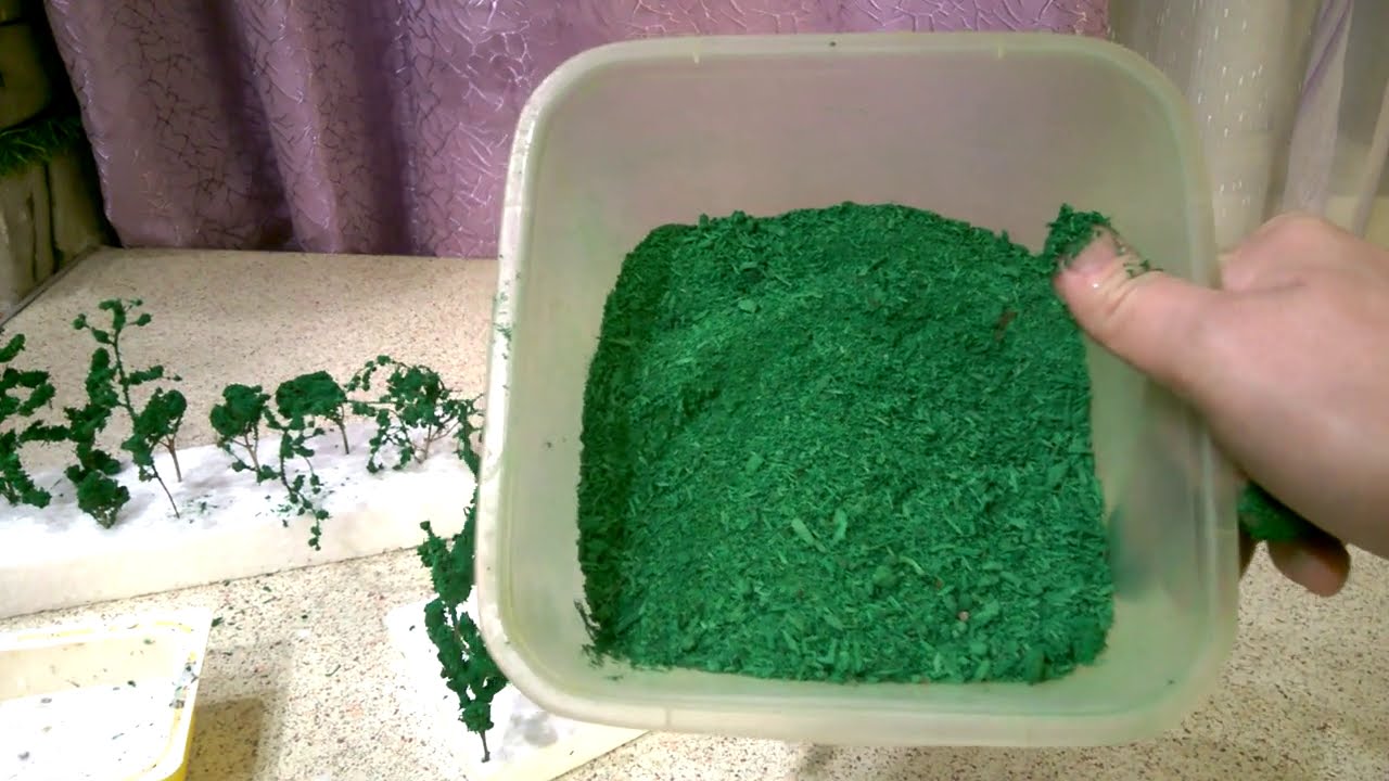 Флок, мох из опилок и поролона своими руками.