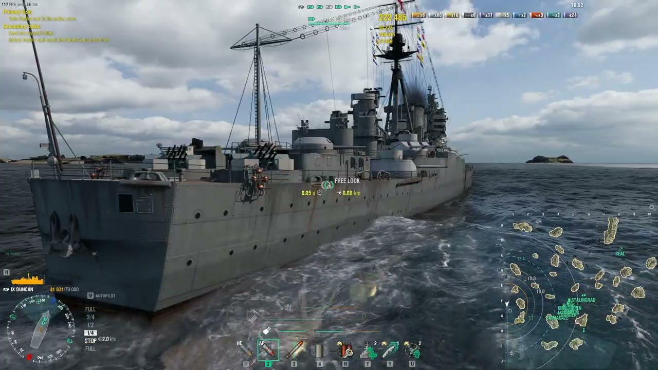 World of Warships เล่นเก็บแต้ม Duncan