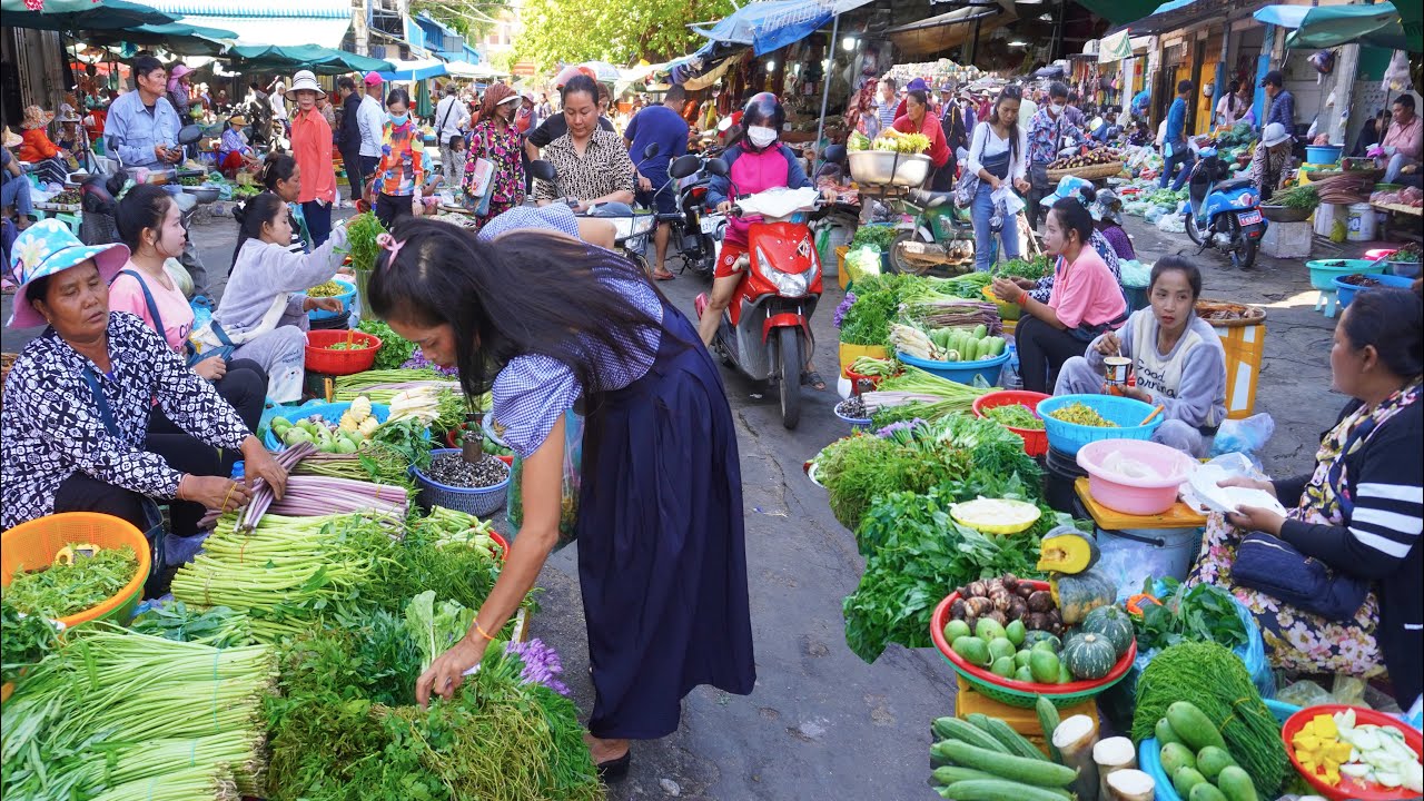 Massive food tour, vegetables, fruits, meat, street food