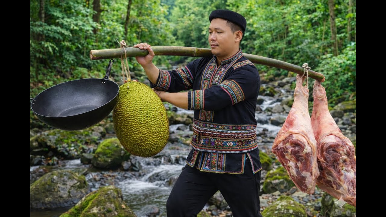 A Simple Weekend Meal for My Wife by the Stream | Rural Life