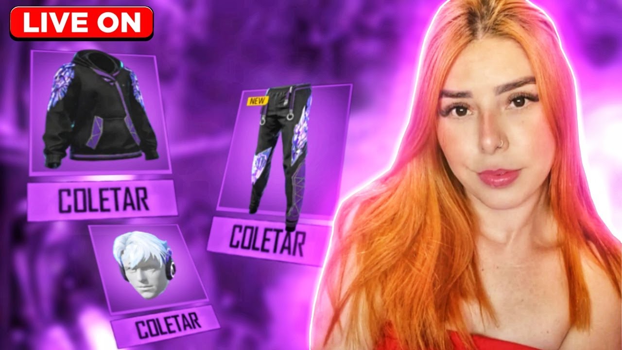 💜😈NOVA CALÇA ANGELICAL ROXA CHEGANDO NO FREE FIRE💜😈 💜FREE FIRE  AO VIVO💜