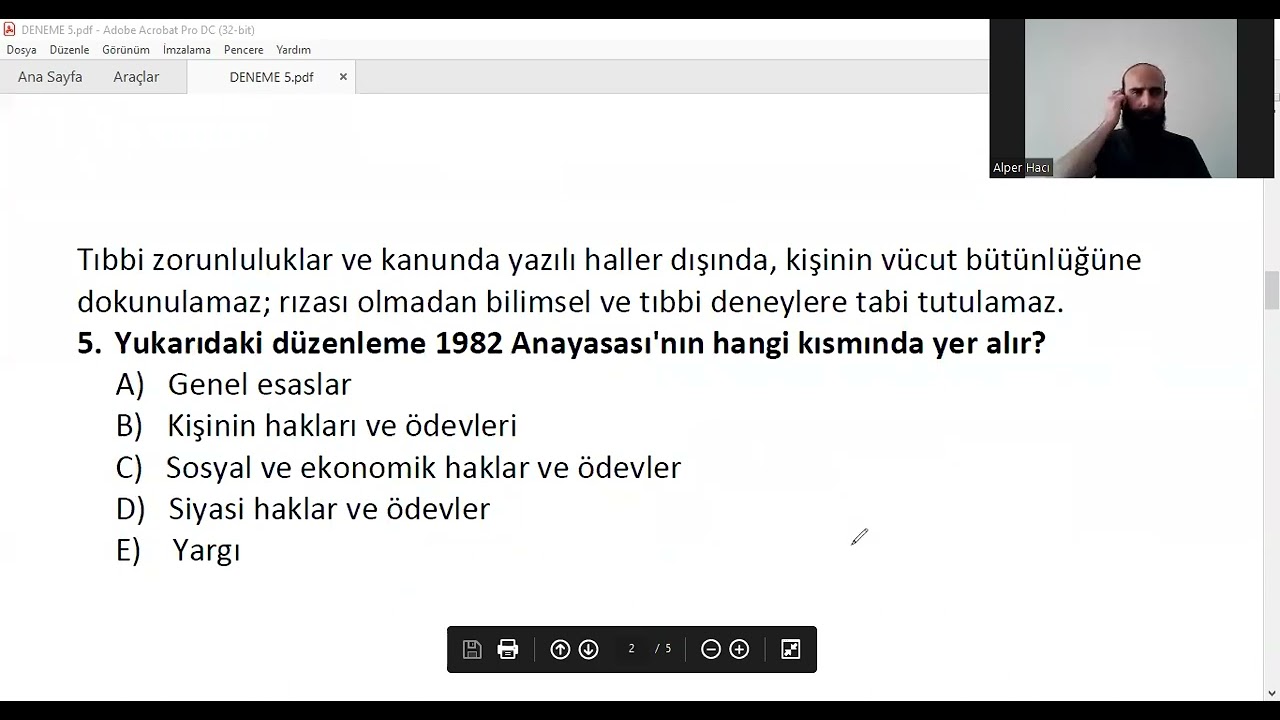 2023 VATANDAŞLIK DENEME 5 #2023kpssvatandaşlık #lisans #önlisans #ortaöğretim #anayasa