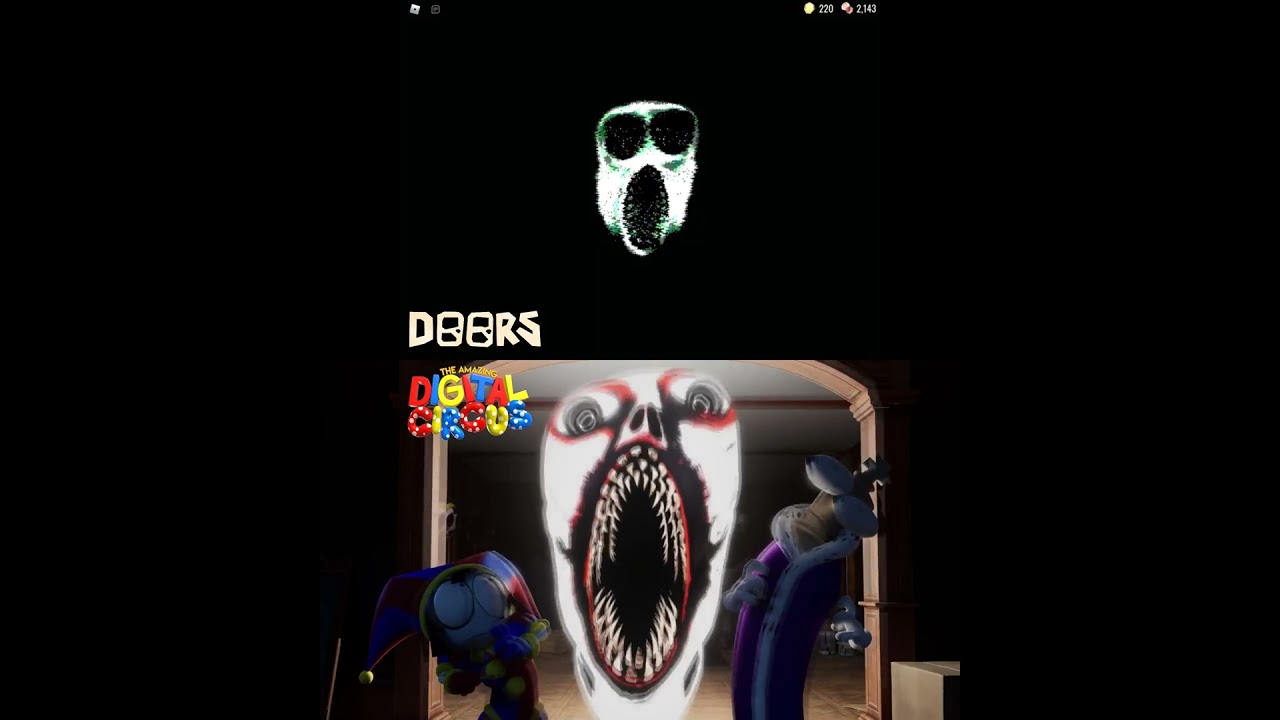 [4K] Digital Circus x Roblox DOORS - Ambush Entity Comparison #shorts