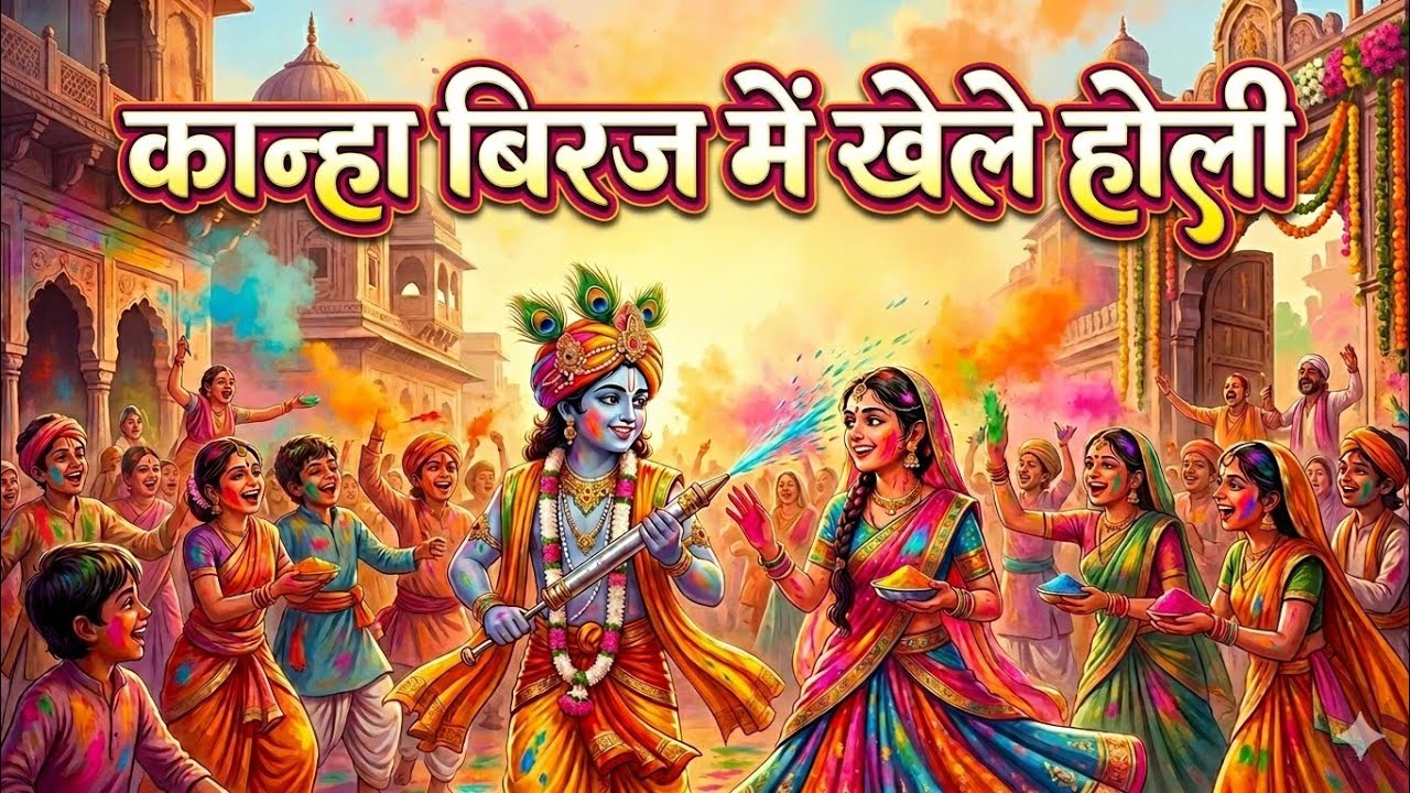 बृज की होली 🎉🎉 #holi #krishna 