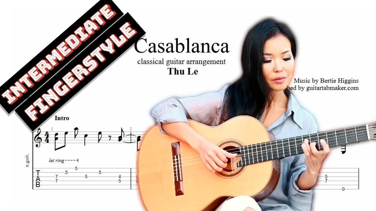 Casablanca TAB - fingerstyle classical guitar tabs (PDF + Guitar Pro)