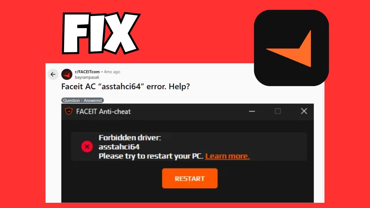 Fix Faceit Forbidden Driver asstahci64 Error (Anti-Cheat Blocked) | 2026 Working Fix