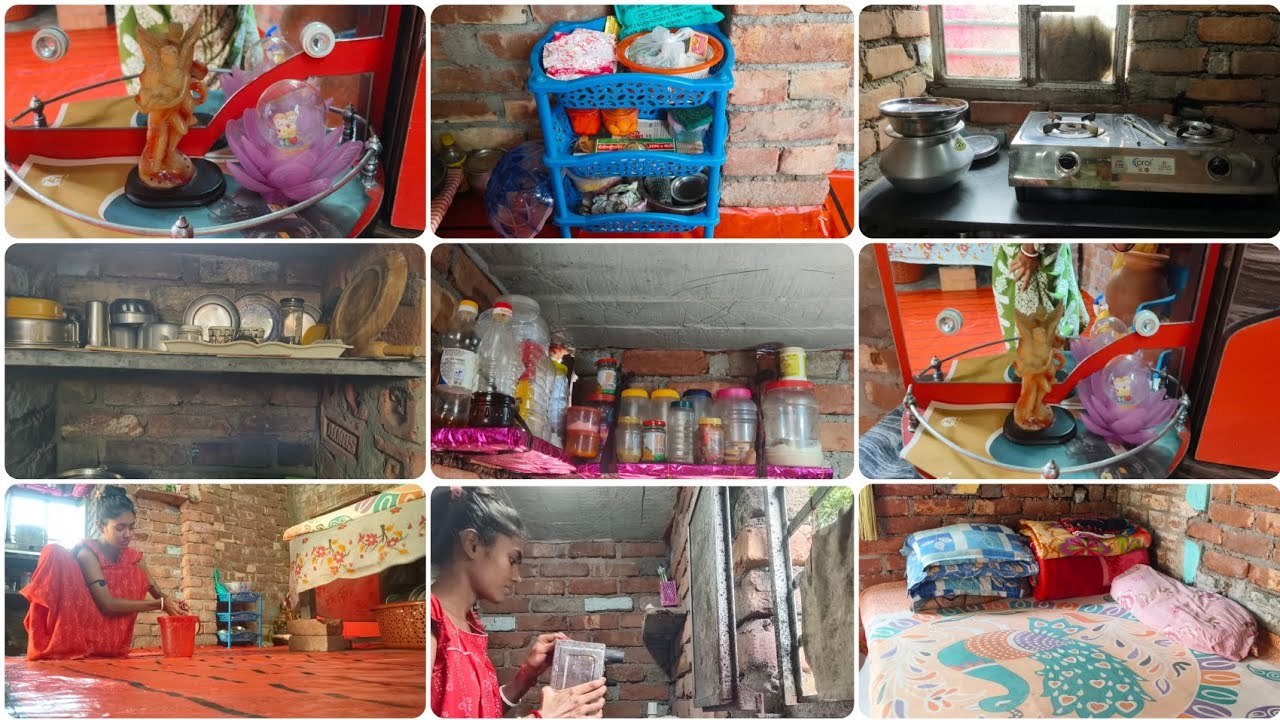 পুজো আসার আগে আগেই আমার ছোট্ট টিনের রান্নাঘর +ঘর সমস্তটাই ডিপক্লিন করে নিলাম।।
