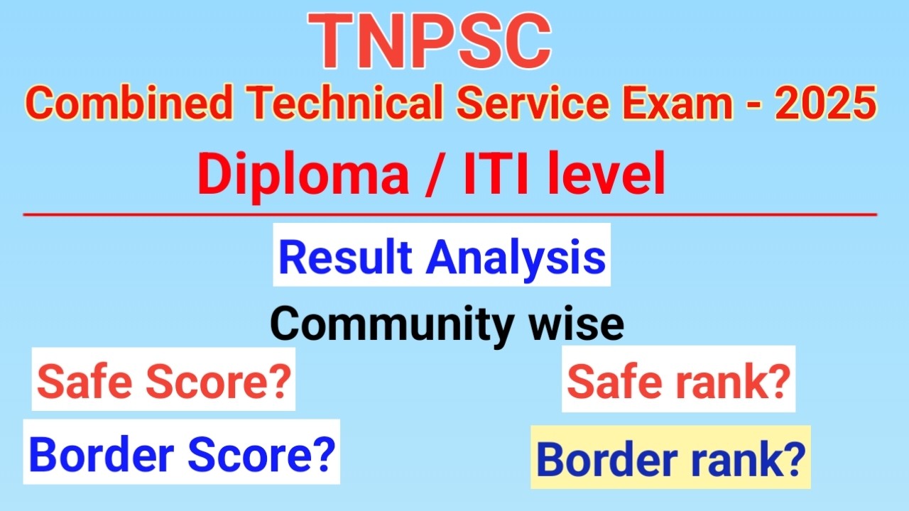 TNPSC - CTSE - Diploma level - Exam 2025 - Result Analysis - safe score - Border score & Rank