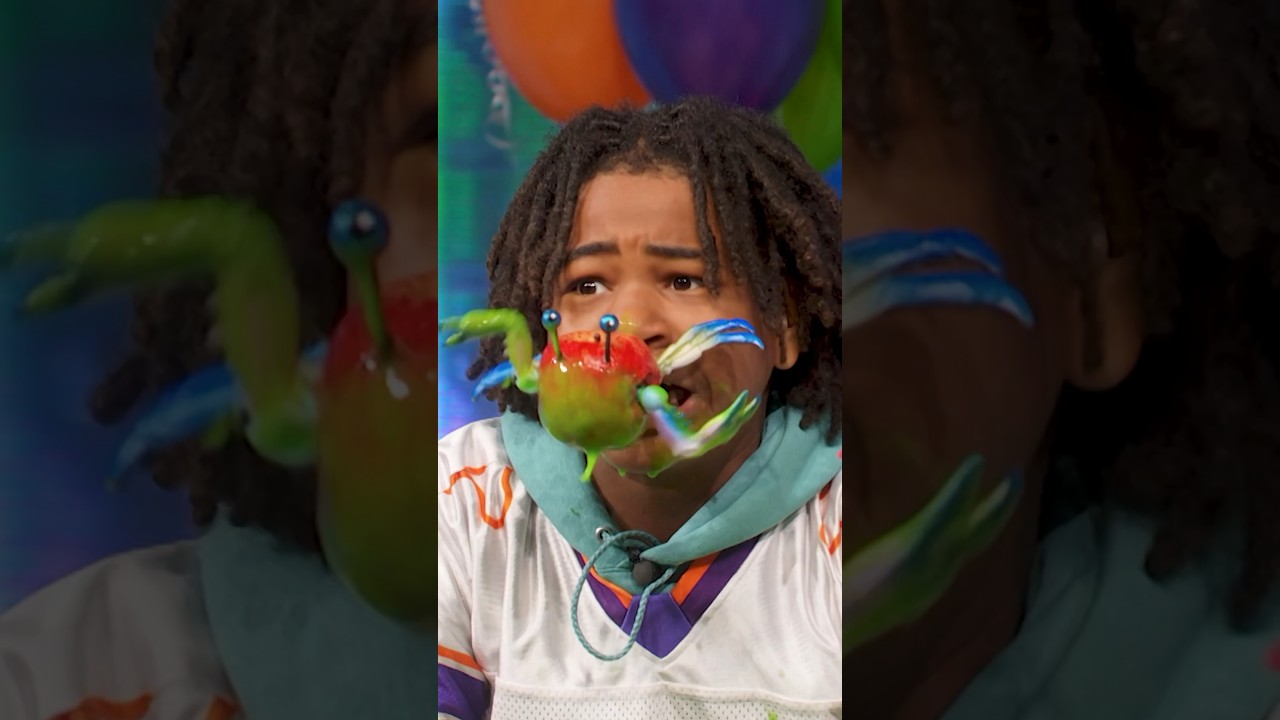 young dylan goes bobbing for CRAB apples in a slime tank! 🦀🍎 #shorts
