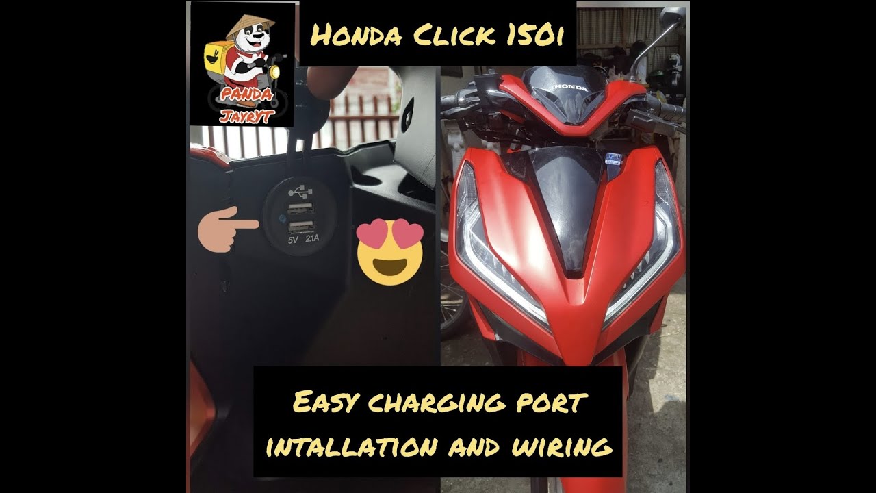 Honda Click 150i Charging port easy install and wiring.