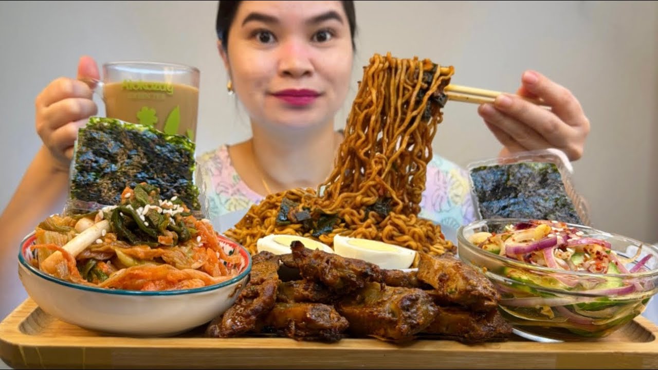 PORK RIBS BARBECUE | BLACK BEAN NOODLES | MUKBANG PHILIPPINES | HANIMACE TV
