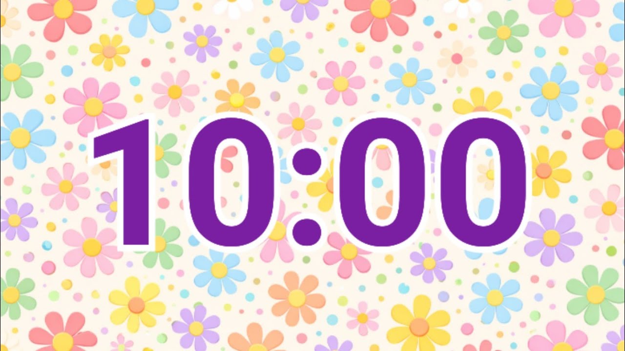 10-Minute Bright Spring Floral Timer | Colorful Classroom Countdown