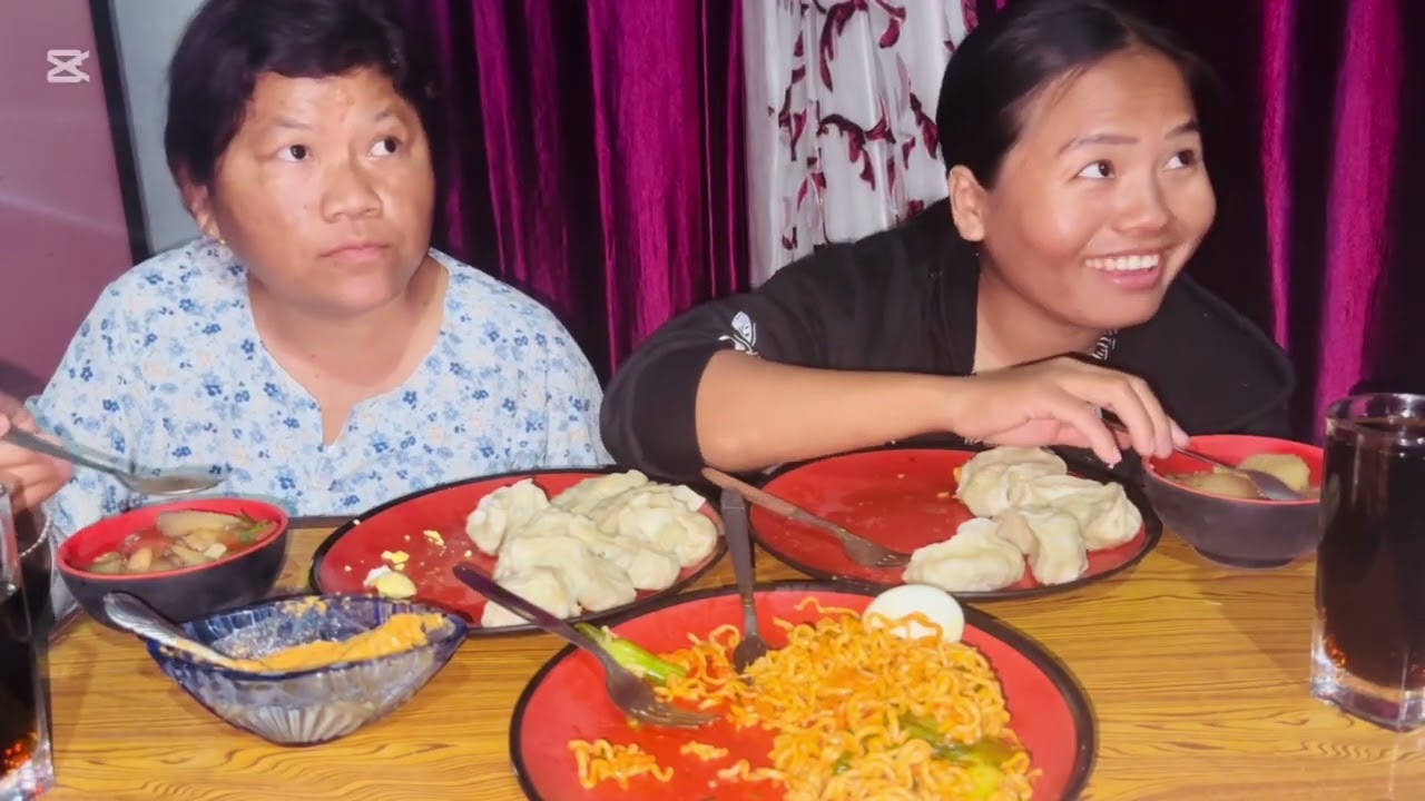 Momo🥟cureent🔥🍝mukbang 